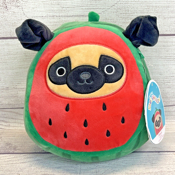 Squishmallows 7" PRINCE The Watermelon Pug Dog Costume Squad Plush w/ Tag - Picture 1 of 3